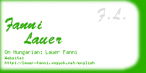 fanni lauer business card